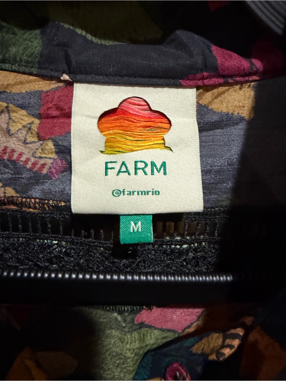FARM Rio Navy Floral Tie-Neck Blouse with Multi-Color Print - Picture 6 of 6